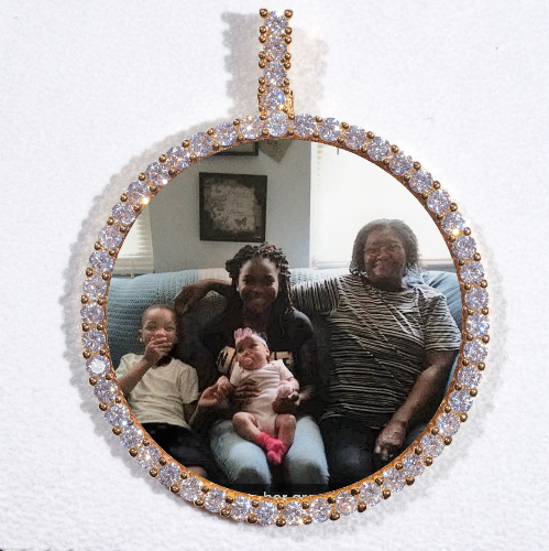 LARGE 3D CIRCLE CUSTOM PICTURE PENDANT