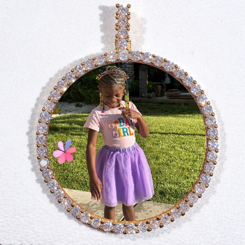 LARGE 3D CIRCLE CUSTOM PICTURE PENDANT