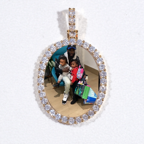 3D Oval Custom Picture Pendant
