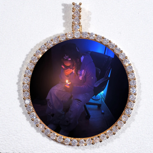 LARGE 3D CIRCLE CUSTOM PICTURE PENDANT