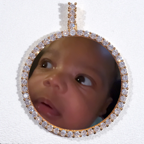 LARGE 3D CIRCLE CUSTOM PICTURE PENDANT