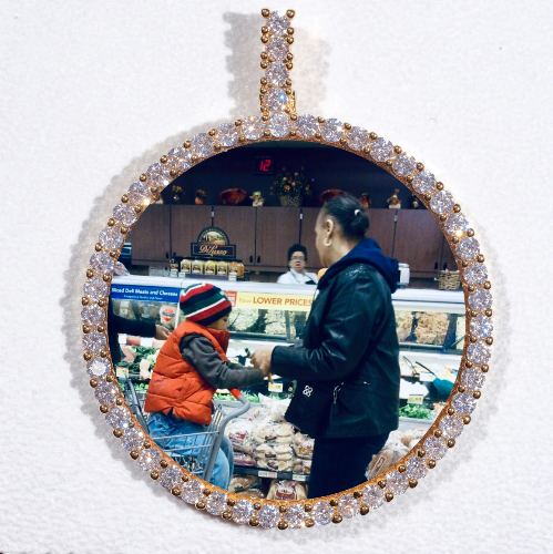LARGE 3D CIRCLE CUSTOM PICTURE PENDANT