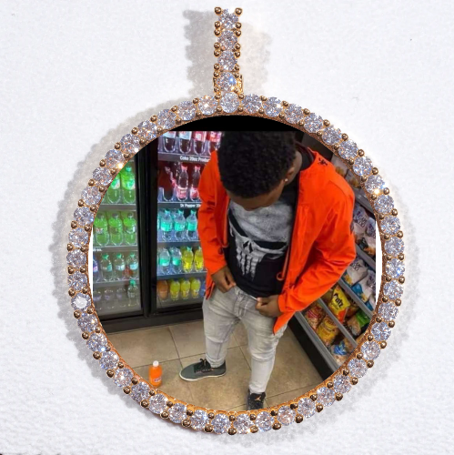 LARGE 3D CIRCLE CUSTOM PICTURE PENDANT