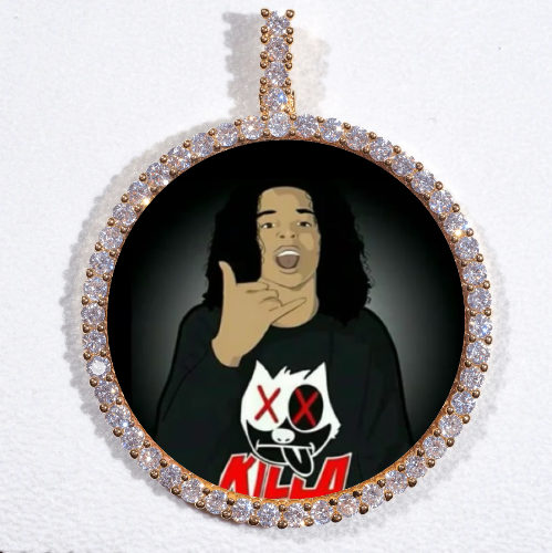 LARGE 3D CIRCLE CUSTOM PICTURE PENDANT