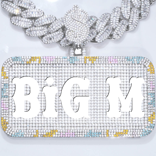 CUSTOM LETTER NECKLACE 3D COLORFUL SQUARE