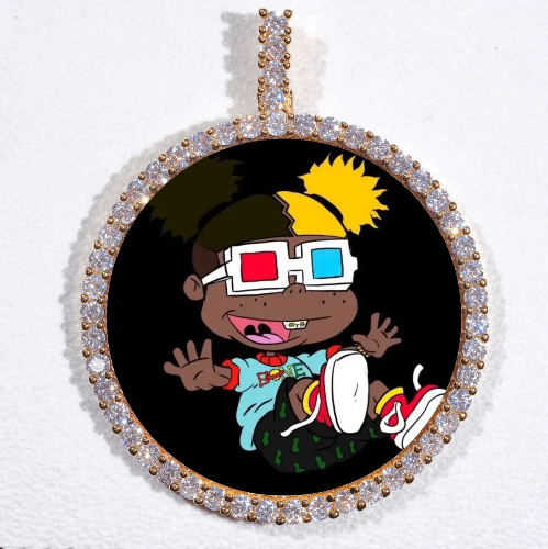 LARGE 3D CIRCLE CUSTOM PICTURE PENDANT