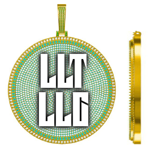 CUSTOM LETTER NECKLACE 3D BIG DISC