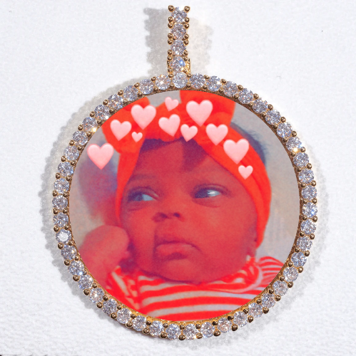 LARGE 3D CIRCLE CUSTOM PICTURE PENDANT