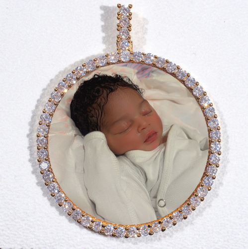 LARGE 3D CIRCLE CUSTOM PICTURE PENDANT