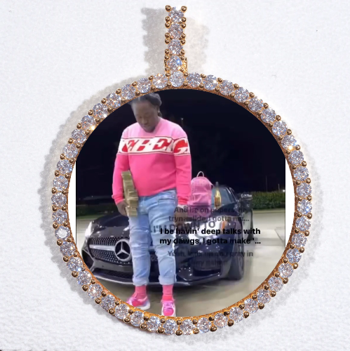 LARGE 3D CIRCLE CUSTOM PICTURE PENDANT