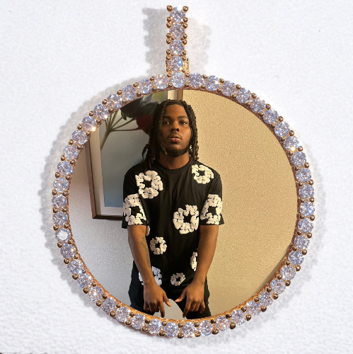 LARGE 3D CIRCLE CUSTOM PICTURE PENDANT