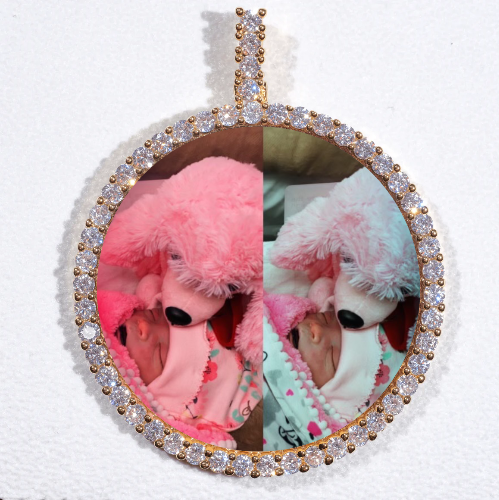 LARGE 3D CIRCLE CUSTOM PICTURE PENDANT