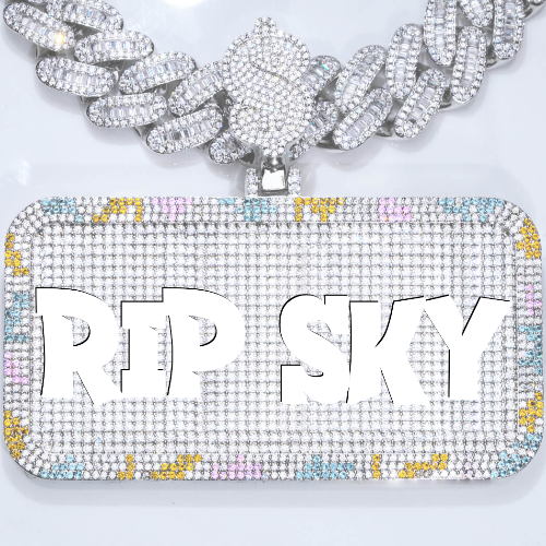 CUSTOM LETTER NECKLACE 3D COLORFUL SQUARE