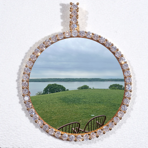LARGE 3D CIRCLE CUSTOM PICTURE PENDANT