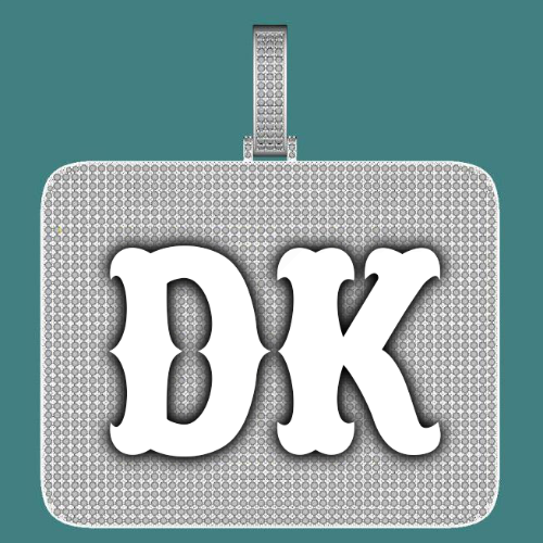 CUSTOM LETTER NECKLACE 3D BIG SQUARE