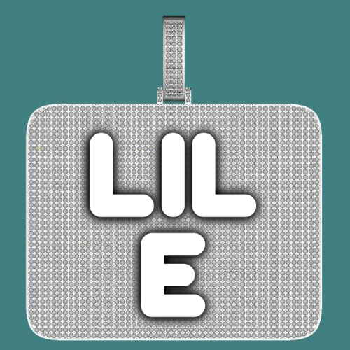 CUSTOM LETTER NECKLACE 3D BIG SQUARE