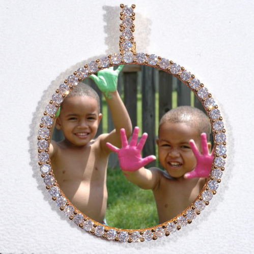 LARGE 3D CIRCLE CUSTOM PICTURE PENDANT