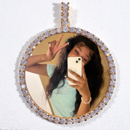 LARGE 3D CIRCLE CUSTOM PICTURE PENDANT