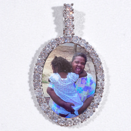 Large 3D Oval Custom Picture Pendant