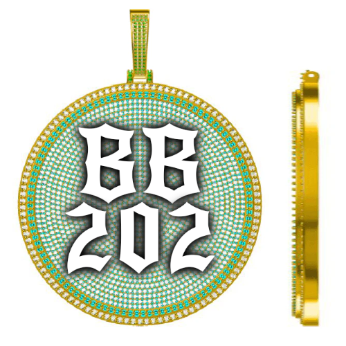 CUSTOM LETTER NECKLACE 3D BIG DISC