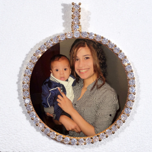 LARGE 3D CIRCLE CUSTOM PICTURE PENDANT