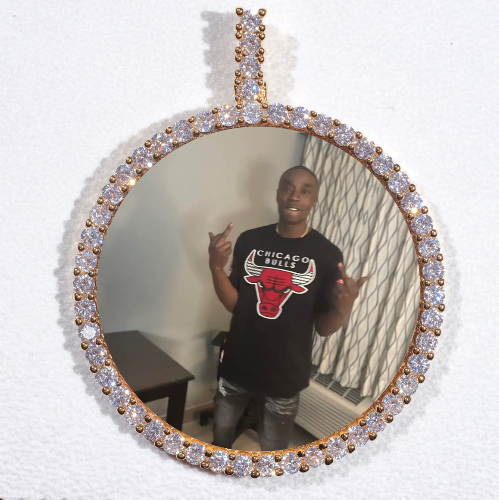 LARGE 3D CIRCLE CUSTOM PICTURE PENDANT