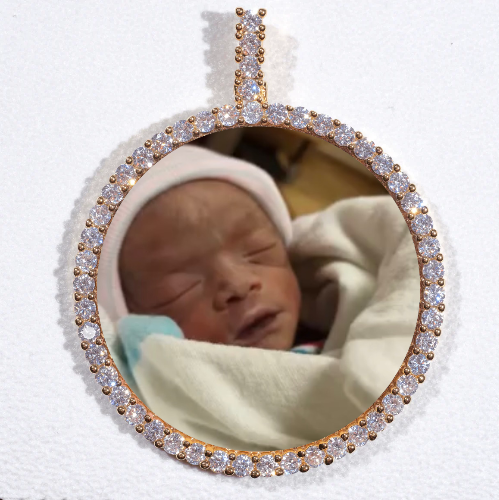 LARGE 3D CIRCLE CUSTOM PICTURE PENDANT