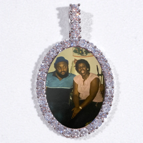 Large 3D Oval Custom Picture Pendant