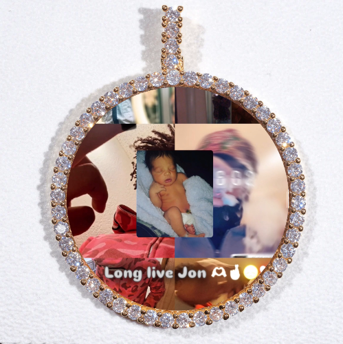 LARGE 3D CIRCLE CUSTOM PICTURE PENDANT