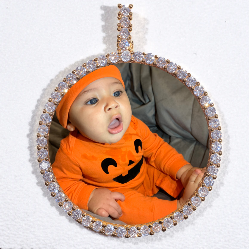 LARGE 3D CIRCLE CUSTOM PICTURE PENDANT