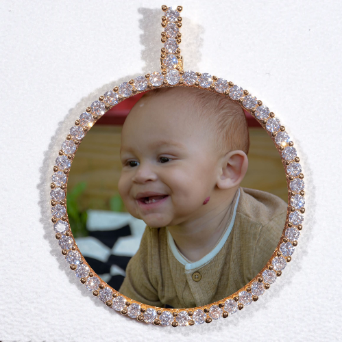 LARGE 3D CIRCLE CUSTOM PICTURE PENDANT