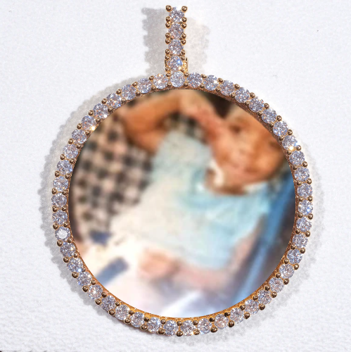 LARGE 3D CIRCLE CUSTOM PICTURE PENDANT