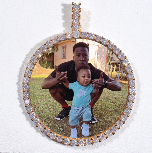 LARGE 3D CIRCLE CUSTOM PICTURE PENDANT