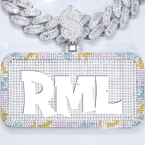 CUSTOM LETTER NECKLACE 3D COLORFUL SQUARE