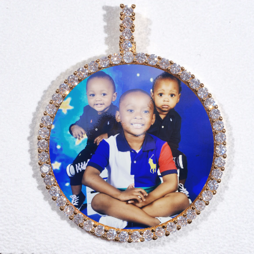 LARGE 3D CIRCLE CUSTOM PICTURE PENDANT