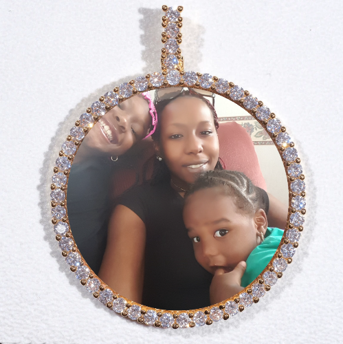 LARGE 3D CIRCLE CUSTOM PICTURE PENDANT