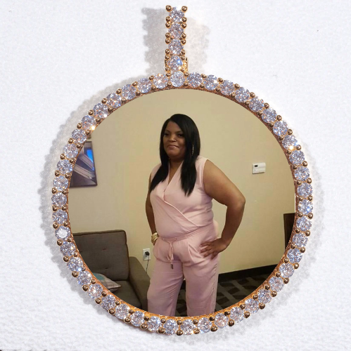 LARGE 3D CIRCLE CUSTOM PICTURE PENDANT
