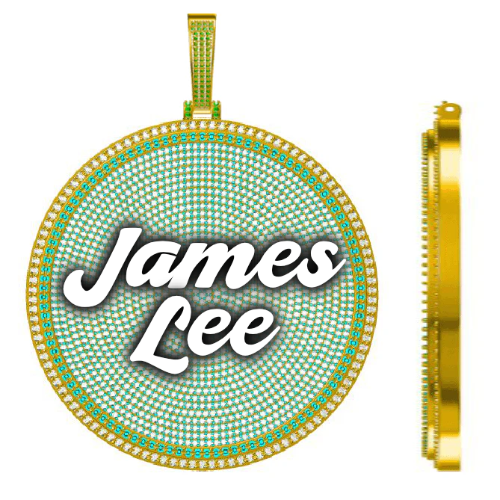 CUSTOM LETTER NECKLACE 3D BIG DISC
