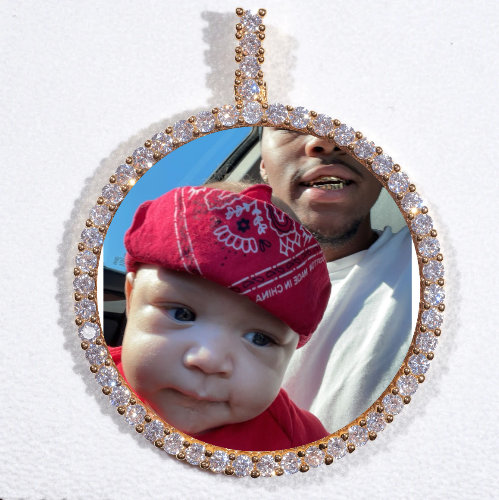 LARGE 3D CIRCLE CUSTOM PICTURE PENDANT