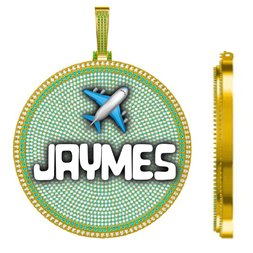 CUSTOM LETTER NECKLACE 3D BIG DISC