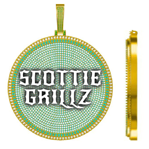 CUSTOM LETTER NECKLACE 3D BIG DISC