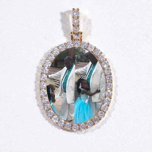 3D Oval Custom Picture Pendant