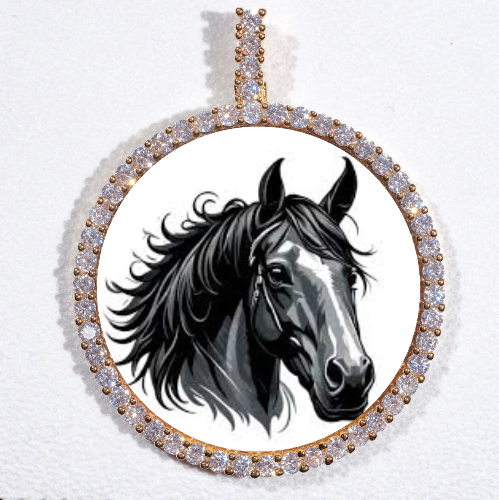 LARGE 3D CIRCLE CUSTOM PICTURE PENDANT