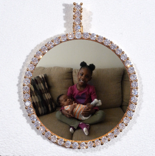 LARGE 3D CIRCLE CUSTOM PICTURE PENDANT
