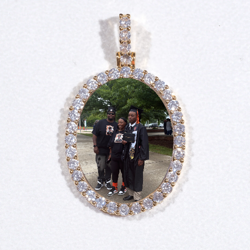 3D Oval Custom Picture Pendant