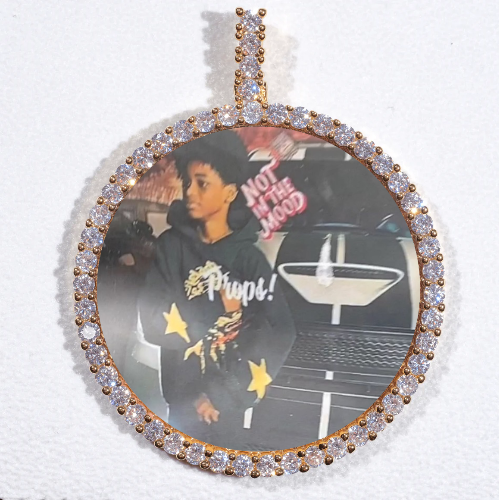 LARGE 3D CIRCLE CUSTOM PICTURE PENDANT