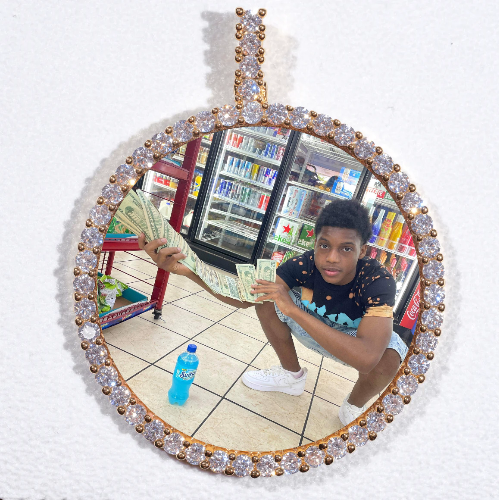LARGE 3D CIRCLE CUSTOM PICTURE PENDANT