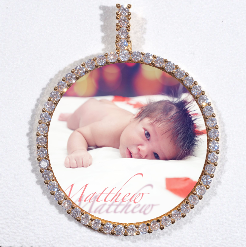 LARGE 3D CIRCLE CUSTOM PICTURE PENDANT