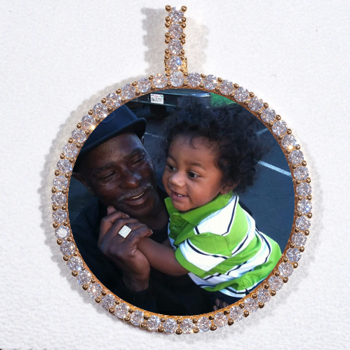 LARGE 3D CIRCLE CUSTOM PICTURE PENDANT