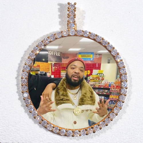 LARGE 3D CIRCLE CUSTOM PICTURE PENDANT